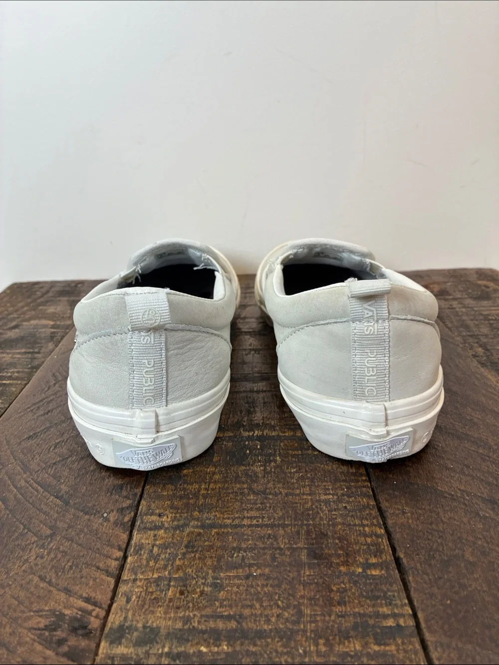 Vans x Public Men's 5.5 Slip-On Suede Sneakers Light Gray Skate